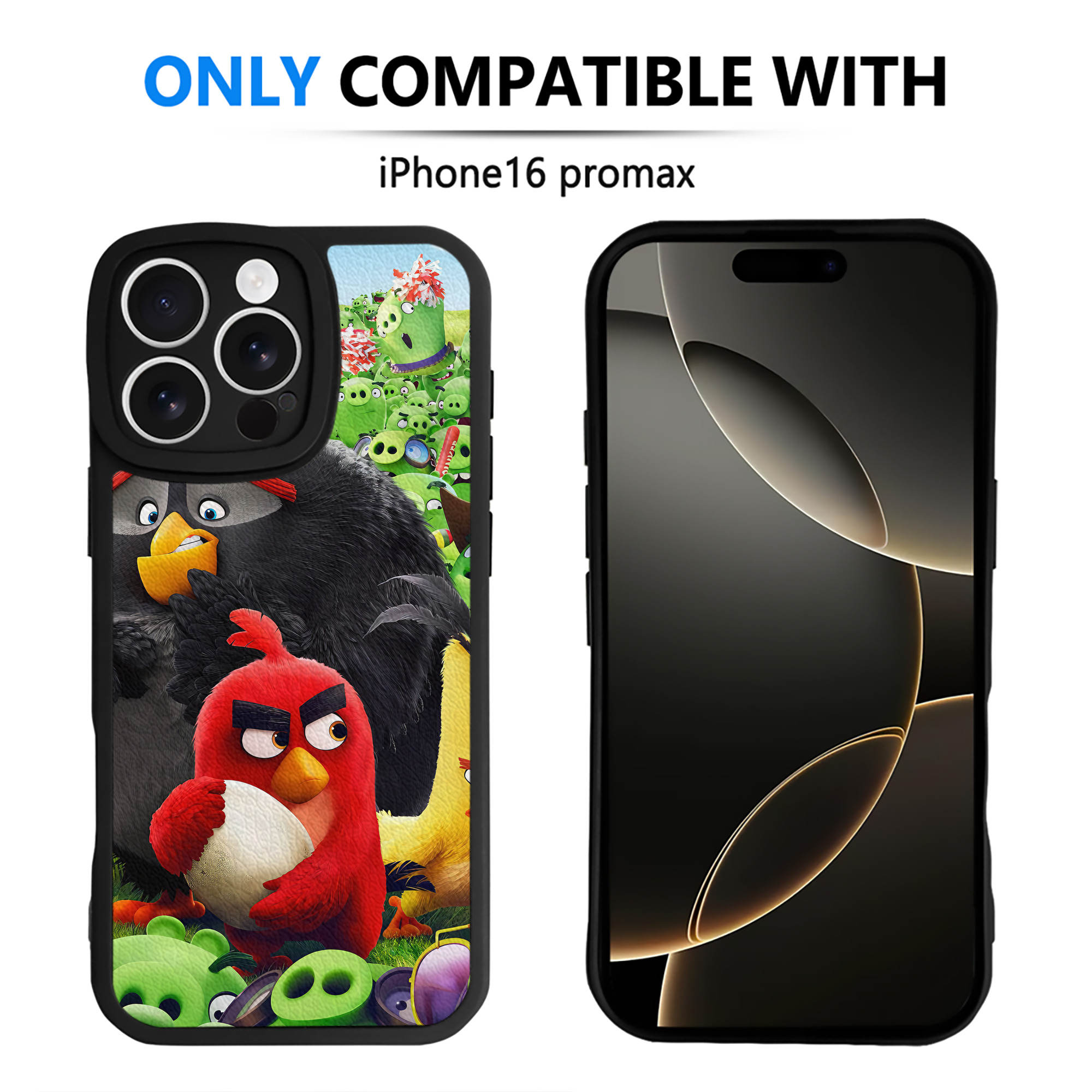 （画像用） Angry Birds アングリーバード 【iPhone 16シリーズ対応】シリコンスマホケース（レザー調） 材質：シリコン